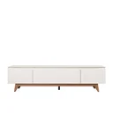Ver imagem 2 de Rack para TV até 75 Polegadas 185cm Pés em Madeira Maciça Flynt Off White/Natural