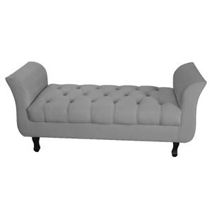 Calçadeira Grécia King Size 195cm Suede - Renascer Decor:Cinza