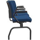 Ver imagem 5 de Cadeira Longarina 3 Lugares Aeroporto Recepção Preto Baixa Flexi P03 Poliéster azul - lyam Lyam Deco
