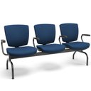 Ver imagem 3 de Cadeira Longarina 3 Lugares Aeroporto Recepção Preto Baixa Flexi P03 Poliéster azul - lyam Lyam Deco