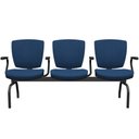 Ver imagem 1 de Cadeira Longarina 3 Lugares Aeroporto Recepção Preto Baixa Flexi P03 Poliéster azul - lyam Lyam Deco