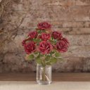 Ver imagem 2 de Buque Rosa Diana 9 Botoes Marsala Outono 40cm Florarte