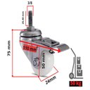Ver imagem 2 de 2 Rodizio Inox 2 Pol. Roda Nylon com Espiga com Freio