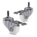 Ver imagem 1 de 2 Rodizio Inox 2 Pol. Roda Nylon com Espiga com Freio
