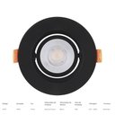 Ver imagem 3 de Spot de Embutir Redondo Preto para Lâmpada Dicroica Mr16