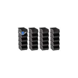 KIT 20 CAIXA GAVETA PLÁSTICA ORGANIZADORA BIN PRETO Nº3 - 1