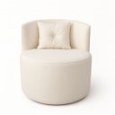 Ver imagem 3 de Poltrona Orgânica Redonda para Sala Quarto Recepção Ayla Confortável Elegante Bouclê