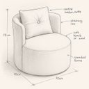 Ver imagem 2 de Poltrona Orgânica Redonda para Sala Quarto Recepção Ayla Confortável Elegante Bouclê