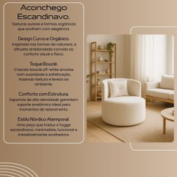 Poltrona Orgânica Redonda para Sala Quarto Recepção Ayla Confortável Elegante Bouclê - 7