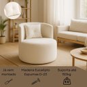 Ver imagem 6 de Poltrona Orgânica Redonda para Sala Quarto Recepção Ayla Confortável Elegante Bouclê