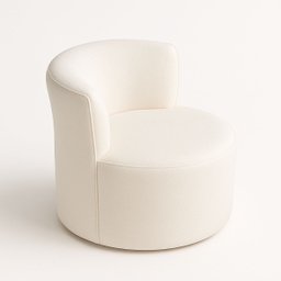 Poltrona Orgânica Redonda para Sala Quarto Recepção Ayla Confortável Elegante Bouclê - 10