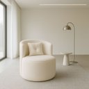 Ver imagem 1 de Poltrona Orgânica Redonda para Sala Quarto Recepção Ayla Confortável Elegante Bouclê