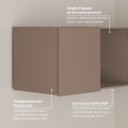 Ver imagem 7 de Módulo Planejado Ponte Solteiro para Guarda Roupa 100% MDF 2 Portas Orion CabeCasa MadeiraOriginals Marrom/Mocha