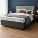Ver imagem 1 de Cama Box Baú com Colchão Ortopédico de Espuma D33 a Vácuo Sonno Full - Lucas Home - Queen