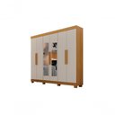 Ver imagem 1 de Guarda Roupa Casal Delta 6 Portas de Bater 2 Gavetas MDF Cinamomo-Off White Leifer Móveis