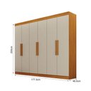 Ver imagem 3 de Guarda Roupa Casal Delta 6 Portas de Bater 2 Gavetas MDF Cinamomo-Off White Leifer Móveis