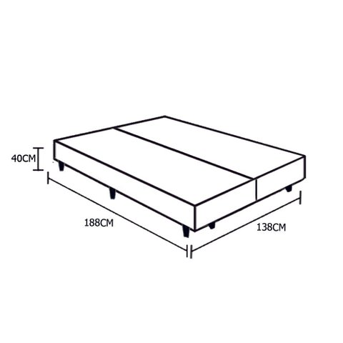 Cama Box Blindado Casal Bipartido Extremo Reforçado Principe Das Camas Sintético Branco 138x188x40