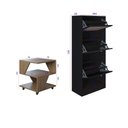 Ver imagem 5 de Kit Sapateira Spin Tropical 3 Portas e 2 Mesas de Cabeceira/centro Poquema