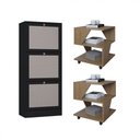 Ver imagem 2 de Kit Sapateira Spin Tropical 3 Portas e 2 Mesas de Cabeceira/centro Poquema