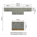 Ver imagem 4 de Armário de Cozinha Compacta 280cm Rustic/Cinza Agata Madesa 02