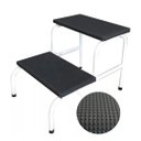 Ver imagem 1 de Escada Clínica de 2 Degraus Branca Esmaltada Tubo 3/4 com Piso em Mdf Medcombo Escada Clínica 02 Deg