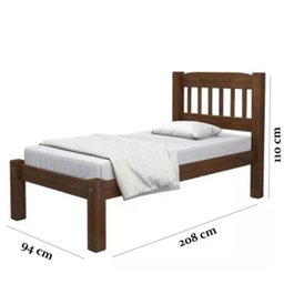 Cama de Solteiro Madeira Maciça Super Resistente - 4