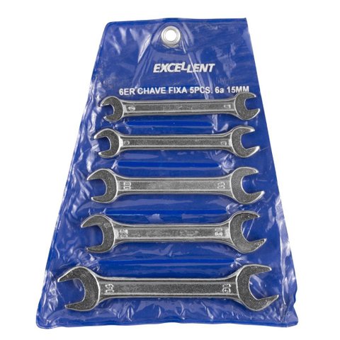 Jogo de Chave Fixa - 6 a 15mm (5 Peças) - Eda