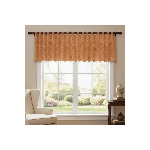 Cortina Renda Cascata Bando Reta Veneza Cozinha 0,60x3,00:Tulipa Capuccino
