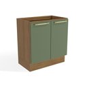 Ver imagem 1 de Balcão de Cozinha Botanic M623 C- 2 Portas S-tampo 80cm Nogueira-verde Oliva - Kappesberg