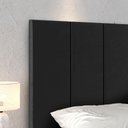 Ver imagem 6 de Kit 2 Mesas Cabeceira Preto Mesinha Prateleira Painel Suspenso Cama Box Queen 1,60 Suede - Rpm