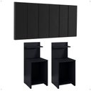 Ver imagem 1 de Kit 2 Mesas Cabeceira Preto Mesinha Prateleira Painel Suspenso Cama Box Queen 1,60 Suede - Rpm
