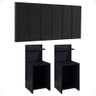 Kit 2 Mesas Cabeceira Preto Mesinha Prateleira Painel Suspenso Cama Box Queen 1,60 Suede - Rpm - 1