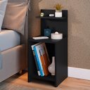 Ver imagem 2 de Kit 2 Mesas Cabeceira Preto Mesinha Prateleira Painel Suspenso Cama Box Queen 1,60 Suede - Rpm