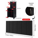 Ver imagem 7 de Kit 2 Mesas Cabeceira Preto Mesinha Prateleira Painel Suspenso Cama Box Queen 1,60 Suede - Rpm