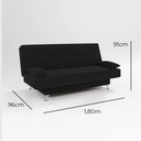Ver imagem 4 de Sofá Cama 1,80m Iara Suede Preto Madelina Decor
