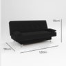 Sofá Cama 1,80m Iara Suede Preto Madelina Decor - 4