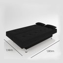 Ver imagem 5 de Sofá Cama 1,80m Iara Suede Preto Madelina Decor