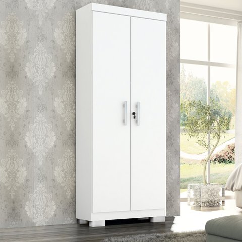 Multiuso 2 Portas com Fechadura 100% MDF Íris Acp Móveis Branco