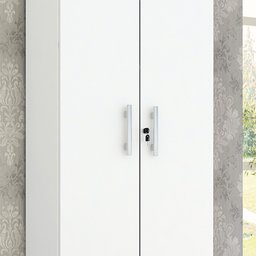 Multiuso 2 Portas com Fechadura 100% MDF Íris Acp Móveis Branco - 5