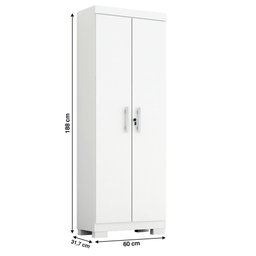 Multiuso 2 Portas com Fechadura 100% MDF Íris Acp Móveis Branco - 6