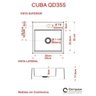Kit Cuba Q355 Torneira C50 Válvula 1 Polegada Abs Sifão Pvc Flexível Compace - 8