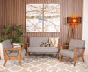 Ver imagem 1 de Conjunto de Poltronas Estofadas para Sala em Madeira Maciça Cléo Cinza Escuro - Straub Web