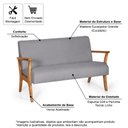 Ver imagem 5 de Conjunto de Poltronas Estofadas para Sala em Madeira Maciça Cléo Cinza Escuro - Straub Web