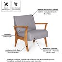 Ver imagem 7 de Conjunto de Poltronas Estofadas para Sala em Madeira Maciça Cléo Cinza Escuro - Straub Web