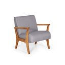 Ver imagem 2 de Conjunto de Poltronas Estofadas para Sala em Madeira Maciça Cléo Cinza Escuro - Straub Web