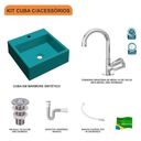 Ver imagem 3 de Kit Cuba Q355 Torneira C50 Válvula 1 Polegada Abs Sifão Pvc Flexível Compace