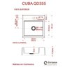 Kit Cuba Q355 Torneira C50 Válvula 1 Polegada Abs Sifão Pvc Flexível Compace - 8