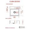 Kit Cuba Q355 Torneira C50 Válvula 1 Polegada Abs Sifão Pvc Flexível Compace - 8