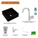 Ver imagem 3 de Kit Cuba Q355 Torneira C50 Válvula 1 Polegada Abs Sifão Pvc Flexível Compace