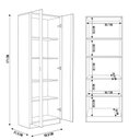 Ver imagem 4 de Kit 2 Armários Escritório 2 Portas de Vidro 4 Prateleiras Cannes 171x59cm T01 Amêndoa - Lyam